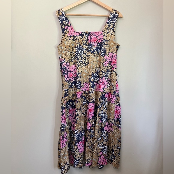 Vintage Dresses & Skirts - Vintage dress 70s 80s D’Allairds floral print square neck women’s size large